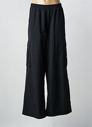 Pantalon larg țesătură poplin mărime normală negru TOMMY HILFIGER femeie