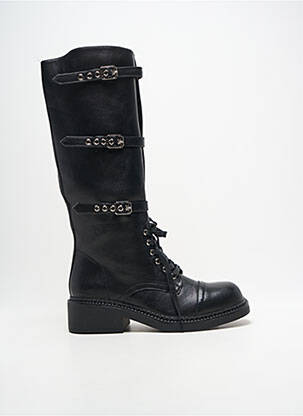 Cizme țesătură satinată toc de 4 la 6 cm negru LADY GLORY femme