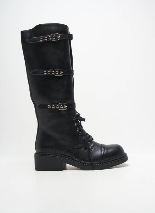 Cizme țesătură satinată toc de 4 la 6 cm negru LADY GLORY femme