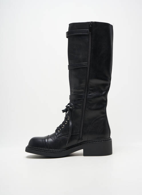 Cizme țesătură satinată toc de 4 la 6 cm negru LADY GLORY femme