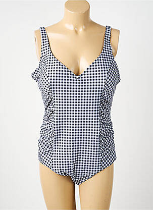 Costum de baie dintr-o singură piesă efect material satinat top triunghiuri negru DAMART femeie