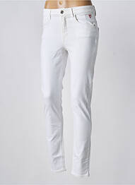 Blugi cu croială slim elasticitate talie înaltă alb DESIGUAL femme