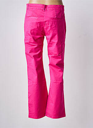 Pantalon drept țesătură poplin mărime normală roz BISCOTE femeie