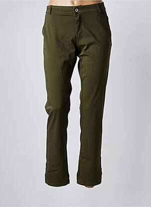 Pantalon slim țesătură poplin mărime normală verde PLEASE femme