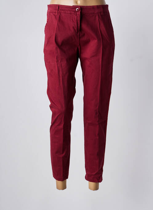 Pantalon chino țesătură poplin mărime normală roșu BISCOTE femme