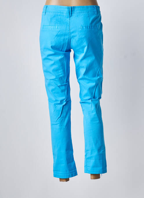 Pantalon chino țesătură poplin mărime normală albastru BISCOTE femme