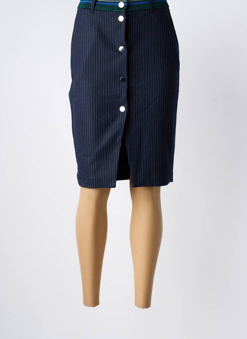 Fustă midi croială dreaptă albastru I.CODE (By IKKS) femme