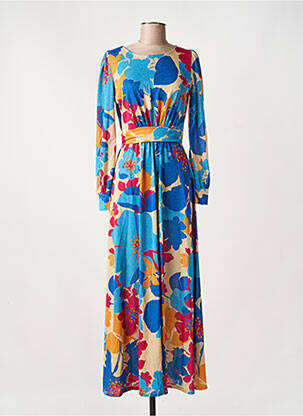 Rochie lungă mâneci lungi mâneci lungi albastru LA CROISETTE femeie