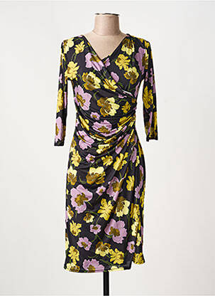 Rochie midi imprimeu floral mâneci 3/4 negru EGERIE femeie