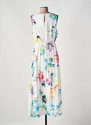 Rochie lungă imprimeu floral fără mâneci alb DESIGUAL femeie