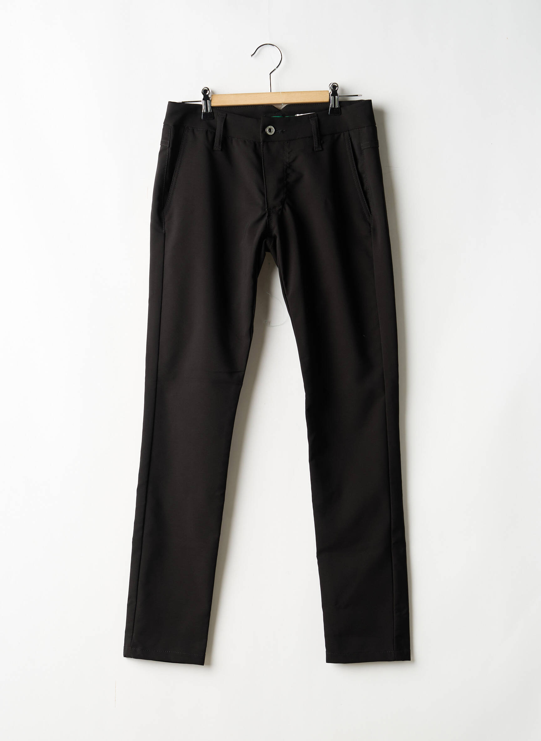 Pantalon chino țesătură poplin mărime normală negru PLEASE femeie