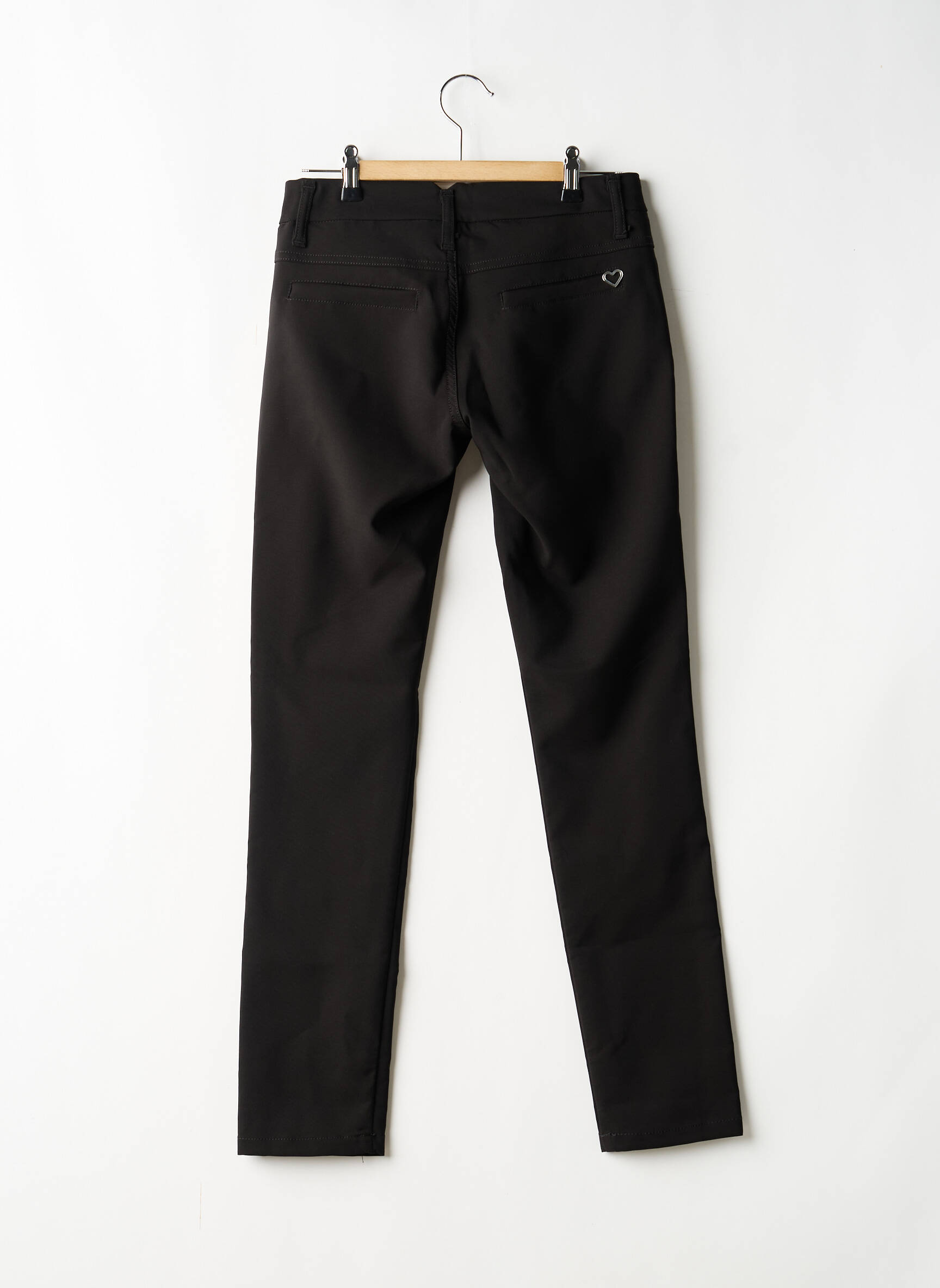Pantalon chino țesătură poplin mărime normală negru PLEASE femeie