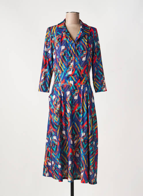 Rochie midi mâneci 3/4 mâneci 3/4 albastru EGERIE femme
