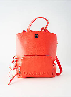 Rucsac efect material satinat portocaliu DESIGUAL femeie