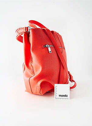 Rucsac efect material satinat portocaliu DESIGUAL femeie