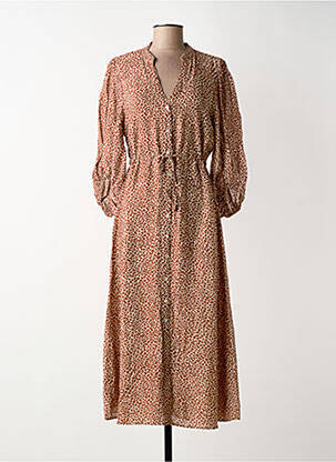 Rochie lungă mâneci lungi mâneci lungi maro TRAMONTANA femme