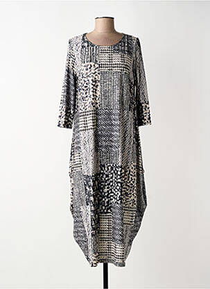 Rochie midi mâneci 3/4 mâneci 3/4 gri FIFILLES femme