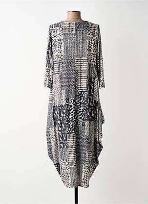 Rochie midi mâneci 3/4 mâneci 3/4 gri FIFILLES femeie