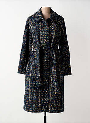 Palton lung croială cambrată fără glugă albastru LA FIANCÉE femme