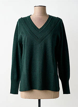Pulover guler în v mâneci lungi verde SCORZZO femeie
