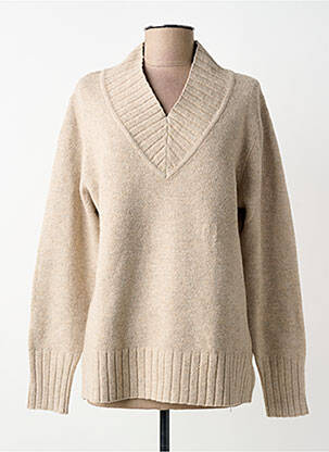 Pulover croială cambrată mâneci lungi bej SCORZZO femme