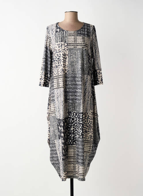 Rochie midi mâneci 3/4 mâneci 3/4 gri FIFILLES femme