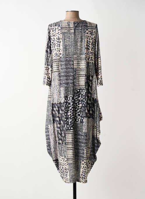 Rochie midi mâneci 3/4 mâneci 3/4 gri FIFILLES femme