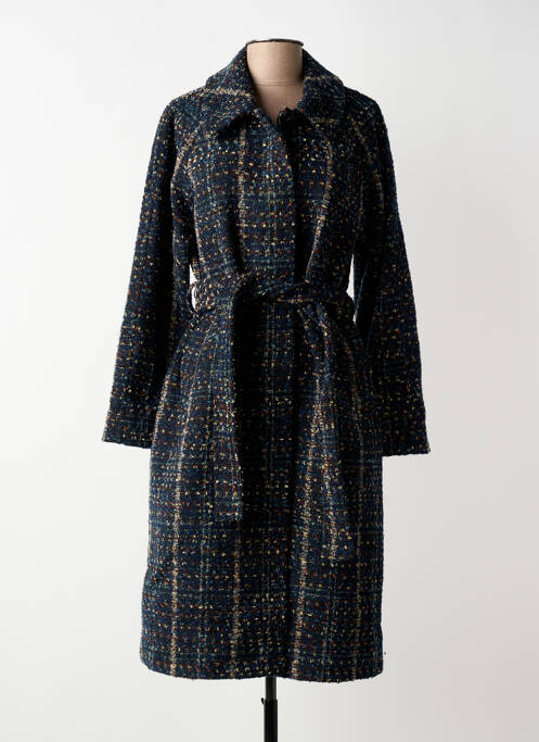 Palton lung croială cambrată fără glugă albastru LA FIANCÉE femme