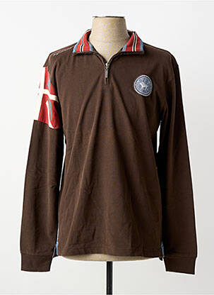 Polo mâneci lungi mâneci lungi maro LA SQUADRA homme