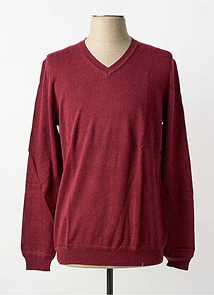 Pulover guler în v mâneci lungi roșu CALAMAR homme