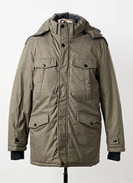 Parka finisaj interior dublat cu glugă verde TOP MONDAY bărbat