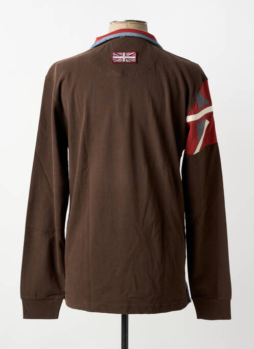 Polo mâneci lungi mâneci lungi maro LA SQUADRA homme