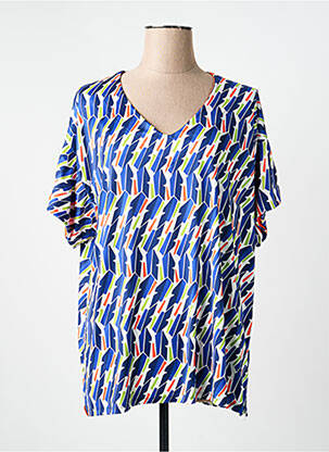 Tricou imprimeu fantezie mâneci scurte albastru SCORZZO femme