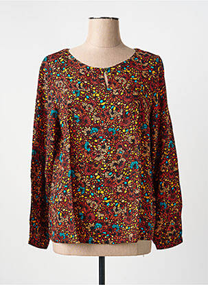 Bluză imprimeu fantezie mâneci lungi maro LA FIANCÉE femme