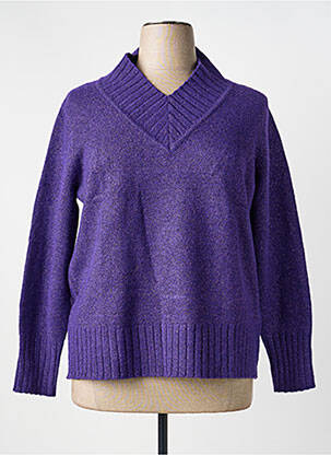 Pulover croială dreaptă mâneci lungi violet SCORZZO femeie
