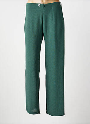 Pantalon larg țesătură crep mărime normală verde LO! LES FILLES femme