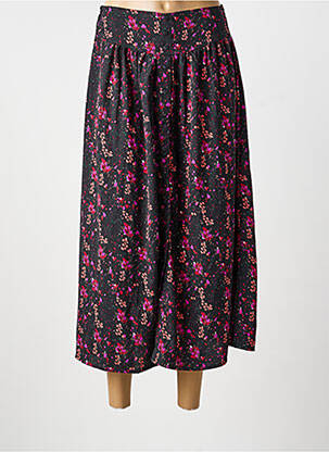 Fustă lungă imprimeu fantezie negru ANGE femme