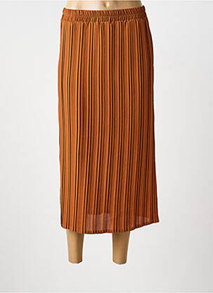 Fustă lungă croială dreaptă maro HALOGENE femme