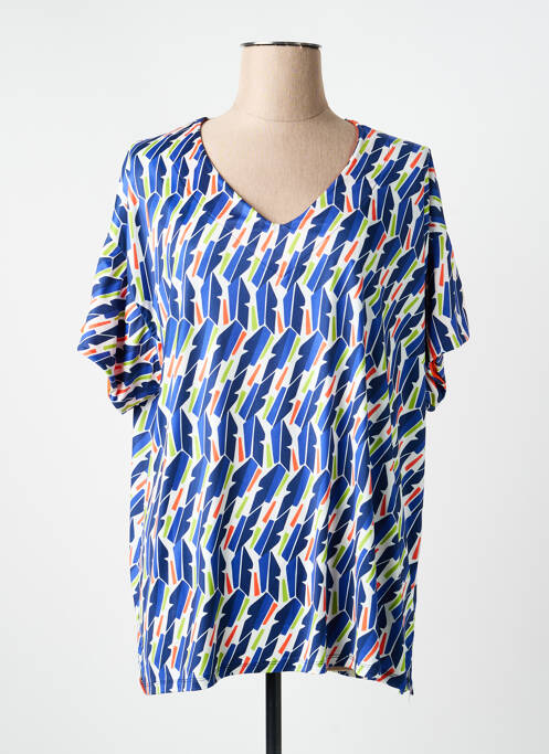 Tricou imprimeu fantezie mâneci scurte albastru SCORZZO femme