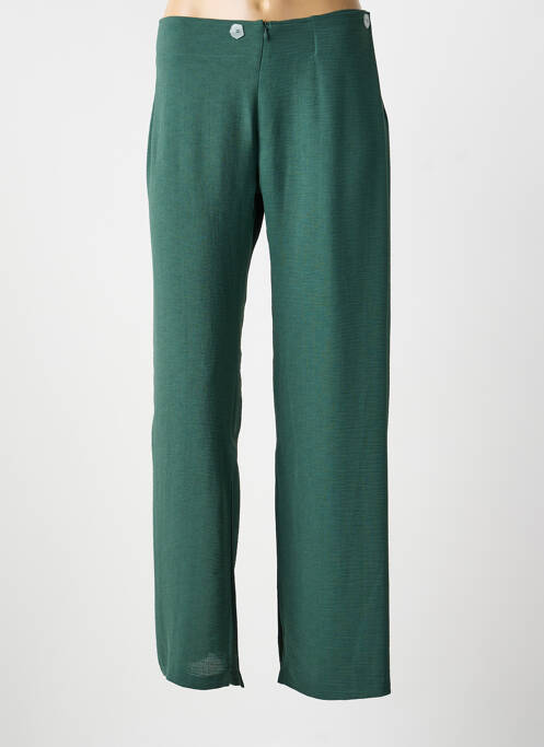 Pantalon larg țesătură crep mărime normală verde LO! LES FILLES femme