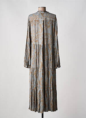 Rochie lungă imprimeu fantezie mâneci lungi gri LAST QUEEN femeie