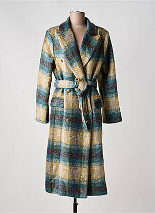 Palton lung croială cambrată fără glugă albastru BANDITAS FROM MARSEILLE femme