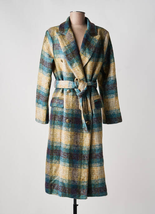 Palton lung croială cambrată fără glugă albastru BANDITAS FROM MARSEILLE femme