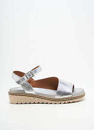 Sandale/pantofi decupați țesătură satinată toc de 4 la 6 cm argintiu DORKING femme