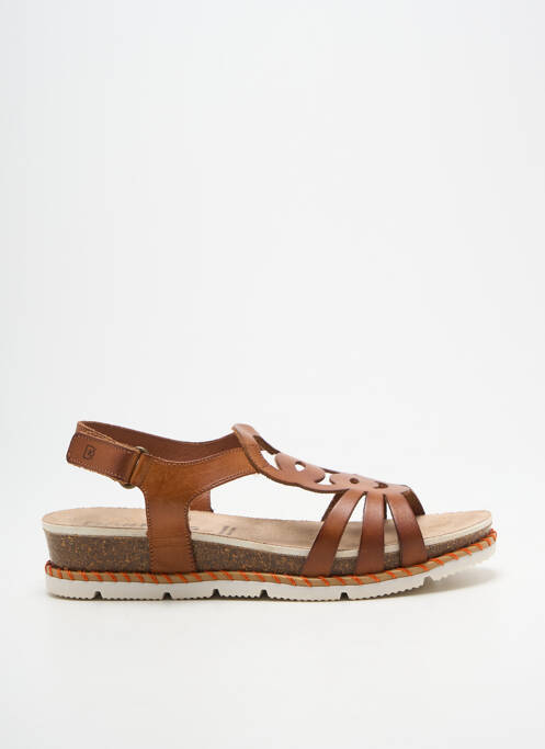 Sandale/pantofi decupați țesătură satinată toc plat până la 3 cm maro DORKING femme