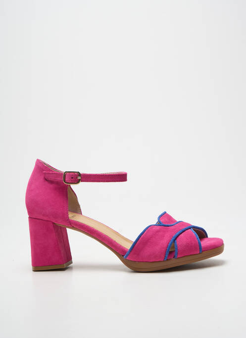 Sandale/pantofi decupați închidere cu bride toc de 7 la 9 cm roz DORKING femme
