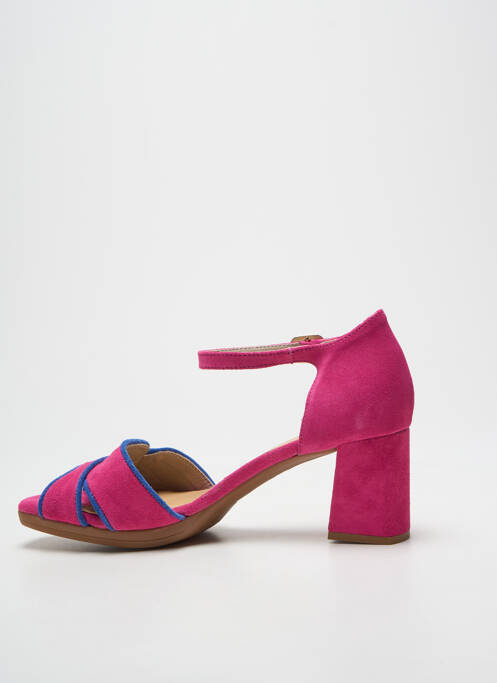 Sandale/pantofi decupați închidere cu bride toc de 7 la 9 cm roz DORKING femme