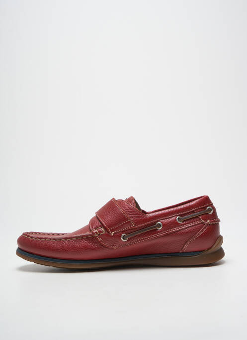 Pantofi de barcă țesătură satinată vârf rotund roșu FLUCHOS homme