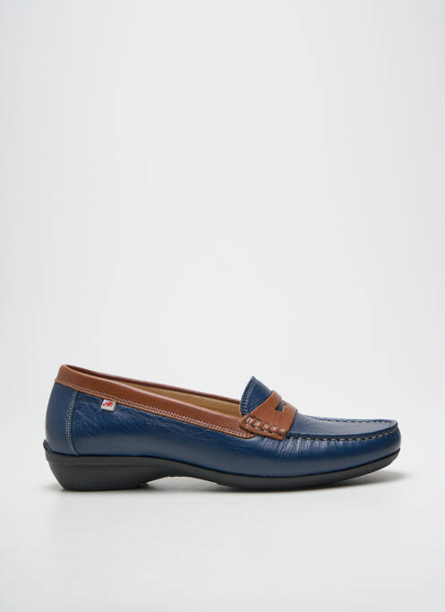 Mocasini țesătură satinată toc plat până la 3 cm albastru FLUCHOS femme
