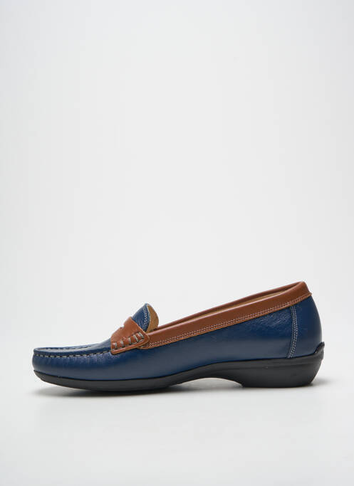 Mocasini țesătură satinată toc plat până la 3 cm albastru FLUCHOS femme